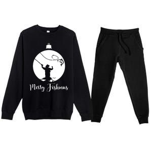 Merry Fishmas For Fisher And Anglers Gift Premium Crewneck Sweatsuit Set