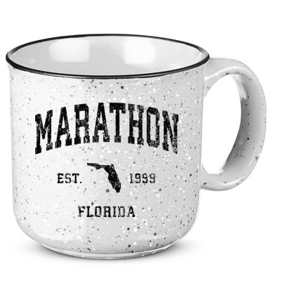 Marathon Florida Fl Vintage Athletic Black Sports Design 15oz Campfire Ceramic Mug