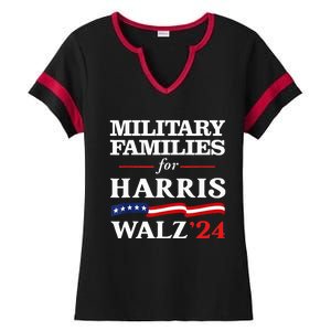 Military Families For Harris Walz 2024 Vote Harris Waltz Ladies Halftime Notch Neck Tee