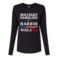 Military Families For Harris Walz 2024 Vote Harris Waltz Womens Cotton Relaxed Long Sleeve T-Shirt