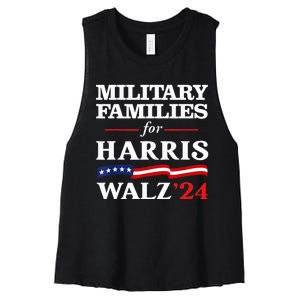 Military Families For Harris Walz 2024 Vote Harris Waltz Women's Racerback Cropped Tank