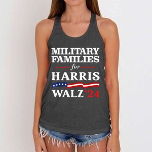 Military Families For Harris Walz 2024 Vote Harris Waltz Women's Knotted Racerback Tank