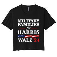 Military Families For Harris Walz 2024 Vote Harris Waltz Women's Crop Top Tee