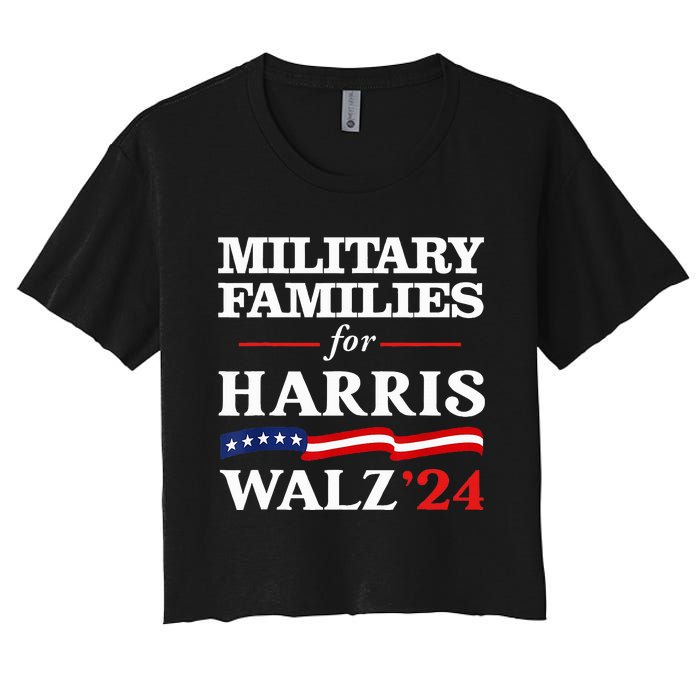 Military Families For Harris Walz 2024 Vote Harris Waltz Women's Crop Top Tee