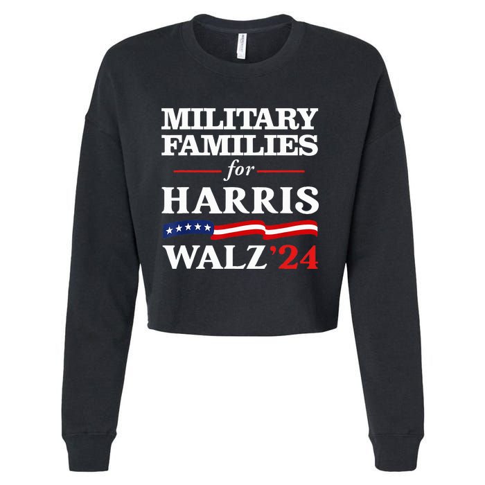 Military Families For Harris Walz 2024 Vote Harris Waltz Cropped Pullover Crew