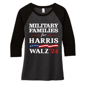 Military Families For Harris Walz 2024 Vote Harris Waltz Women's Tri-Blend 3/4-Sleeve Raglan Shirt