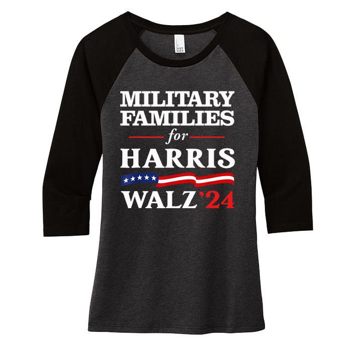 Military Families For Harris Walz 2024 Vote Harris Waltz Women's Tri-Blend 3/4-Sleeve Raglan Shirt