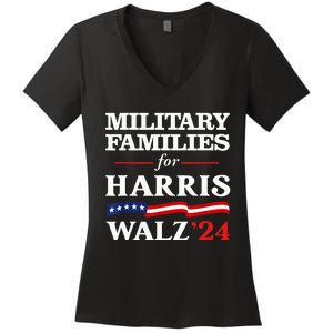 Military Families For Harris Walz 2024 Vote Harris Waltz Women's V-Neck T-Shirt