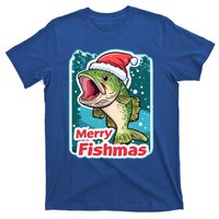 Merry Fishmas Funny Christmas Fish Holiday Fishing Santa Hat Gift T-Shirt