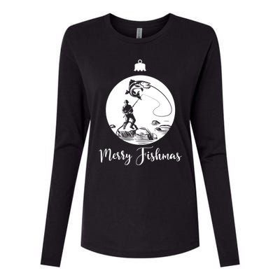 Merry Fishmas For Fishing And Fishing Gift Womens Cotton Relaxed Long Sleeve T-Shirt