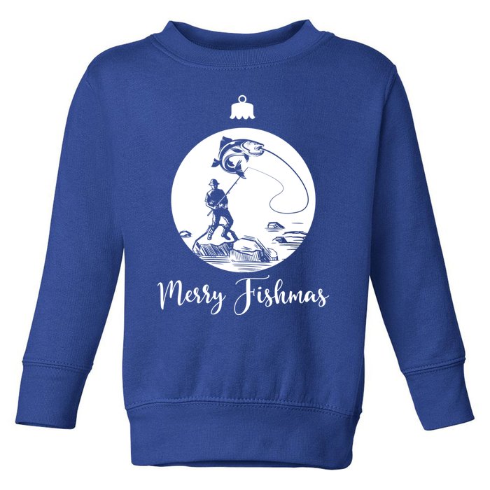 Merry Fishmas For Fishing And Fishing Gift Toddler Sweatshirt