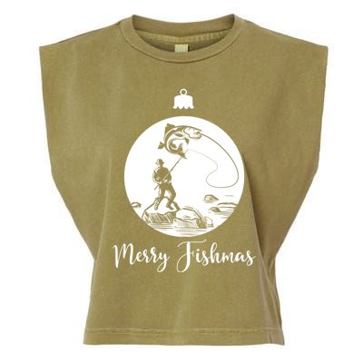 Merry Fishmas For Fishing And Fishing Gift Garment-Dyed Women's Muscle Tee