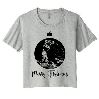 Merry Fishmas For Fishing And Fishing Gift Women's Crop Top Tee