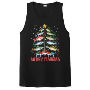 Merry Fishmas Funny Christmas Tree Lights Fish Fishing Rod Gift PosiCharge Competitor Tank