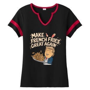 Make French Fries Great Again Slogan Ladies Halftime Notch Neck Tee