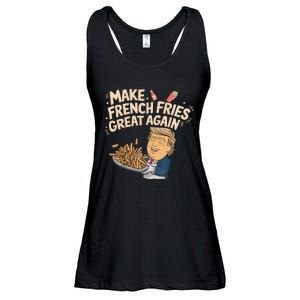 Make French Fries Great Again Slogan Ladies Essential Flowy Tank