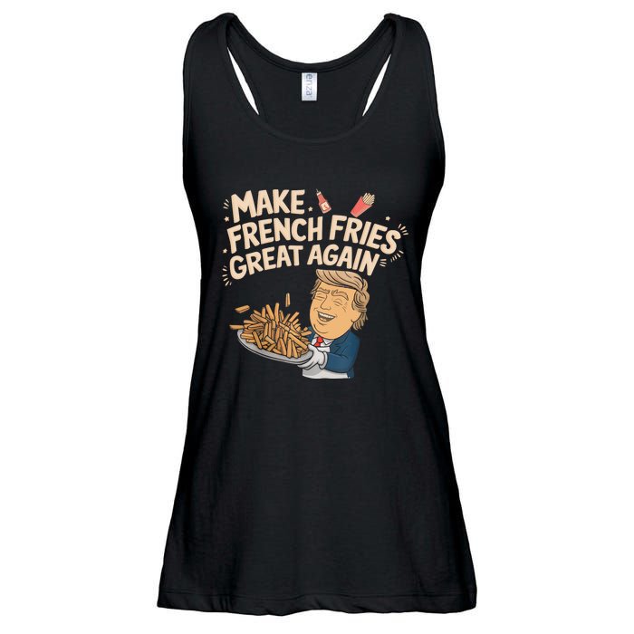 Make French Fries Great Again Slogan Ladies Essential Flowy Tank