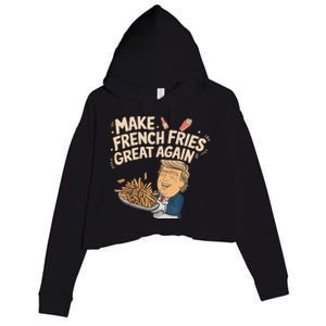 Make French Fries Great Again Slogan Crop Fleece Hoodie