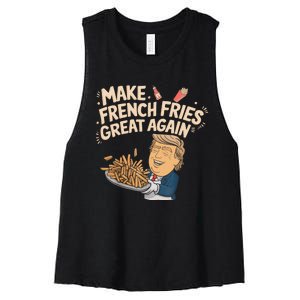 Make French Fries Great Again Slogan Women's Racerback Cropped Tank