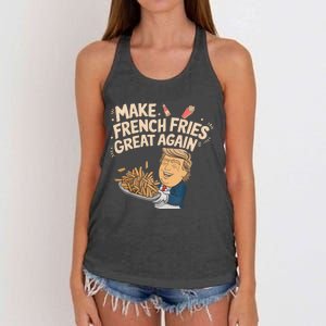 Make French Fries Great Again Slogan Women's Knotted Racerback Tank