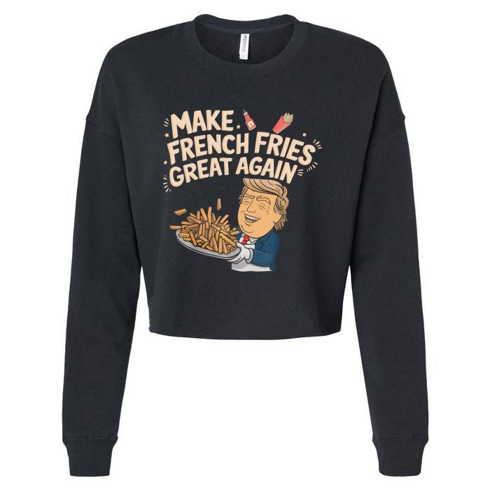 Make French Fries Great Again Slogan Cropped Pullover Crew