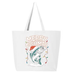 Merry Fishmas Fishing Lovers Funny Fisher Christmas Funny Gift Great Gift 25L Jumbo Tote