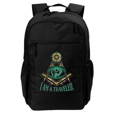 Masonic Freemasonry Fraternal Square Compass I Am A Traveler Daily Commute Backpack