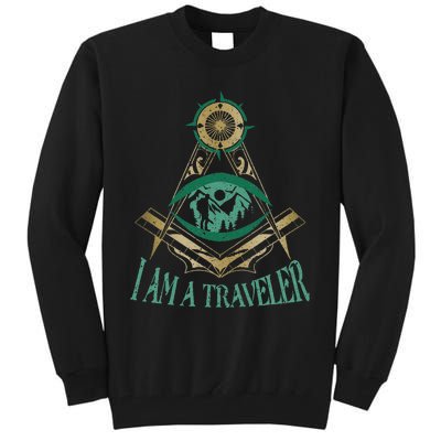 Masonic Freemasonry Fraternal Square Compass I Am A Traveler Tall Sweatshirt