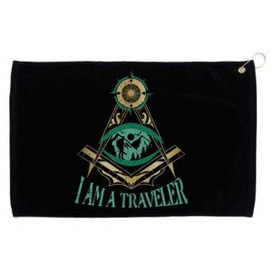 Masonic Freemasonry Fraternal Square Compass I Am A Traveler Grommeted Golf Towel