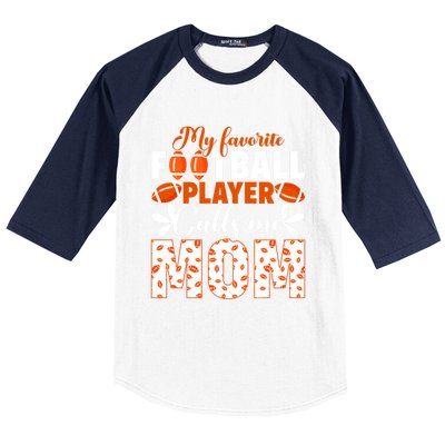 My Favorite Football Player Calls Me Mom American Football Gift Baseball Sleeve Shirt