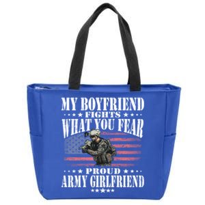 My Friend Fights What You Fear Proud Army Friend Gift Zip Tote Bag