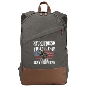 My Friend Fights What You Fear Proud Army Friend Gift Cotton Canvas Backpack