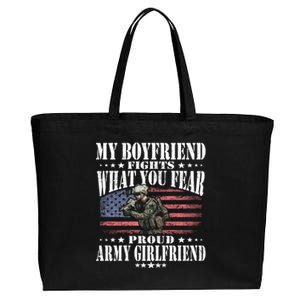 My Friend Fights What You Fear Proud Army Friend Gift Cotton Canvas Jumbo Tote