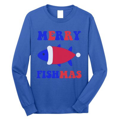 Merry Fishmas Funny Christmas Fishing Xmas Great Gift Long Sleeve Shirt