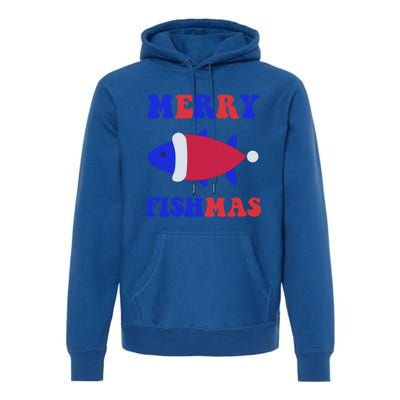 Merry Fishmas Funny Christmas Fishing Xmas Great Gift Premium Hoodie