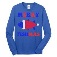 Merry Fishmas Funny Christmas Fishing Xmas Great Gift Tall Long Sleeve T-Shirt