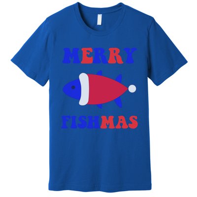 Merry Fishmas Funny Christmas Fishing Xmas Great Gift Premium T-Shirt