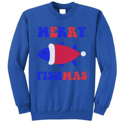 Merry Fishmas Funny Christmas Fishing Xmas Great Gift Tall Sweatshirt