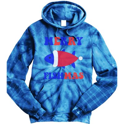 Merry Fishmas Funny Christmas Fishing Xmas Great Gift Tie Dye Hoodie