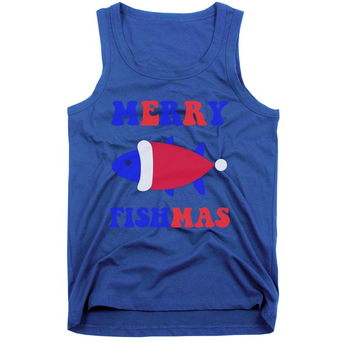 Merry Fishmas Funny Christmas Fishing Xmas Great Gift Tank Top