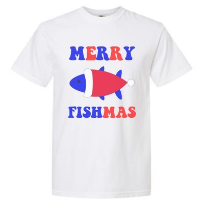 Merry Fishmas Funny Christmas Fishing Xmas Great Gift Garment-Dyed Heavyweight T-Shirt