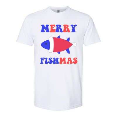 Merry Fishmas Funny Christmas Fishing Xmas Great Gift Softstyle® CVC T-Shirt