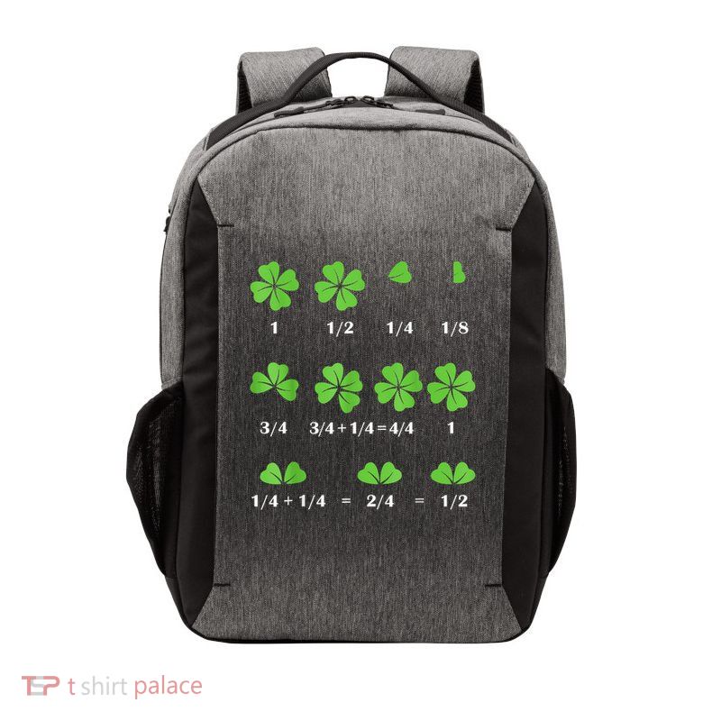 Math Fraction Four Leaf Clover Teacher St Patricks Day Vector Backpack