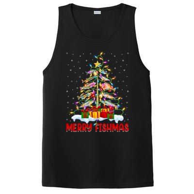 Merry Fishmas Funny Christmas Tree Fishing Lover Meaningful Gift PosiCharge Competitor Tank