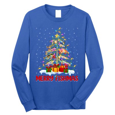 Merry Fishmas Funny Christmas Tree Fishing Lover Meaningful Gift Long Sleeve Shirt