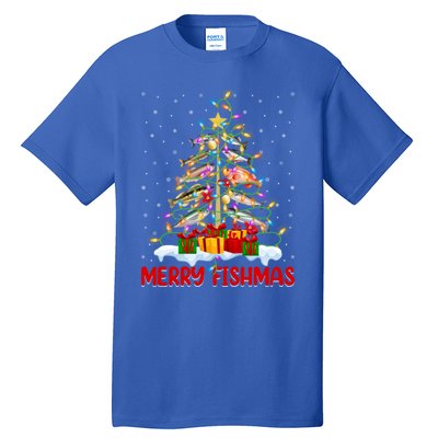 Merry Fishmas Funny Christmas Tree Fishing Lover Meaningful Gift Tall T-Shirt