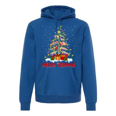 Merry Fishmas Funny Christmas Tree Fishing Lover Meaningful Gift Premium Hoodie