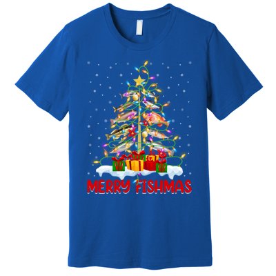 Merry Fishmas Funny Christmas Tree Fishing Lover Meaningful Gift Premium T-Shirt