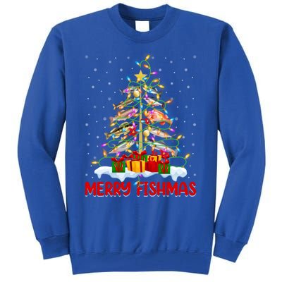 Merry Fishmas Funny Christmas Tree Fishing Lover Meaningful Gift Tall Sweatshirt