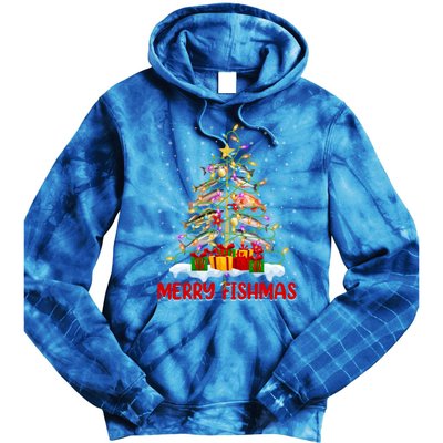 Merry Fishmas Funny Christmas Tree Fishing Lover Meaningful Gift Tie Dye Hoodie